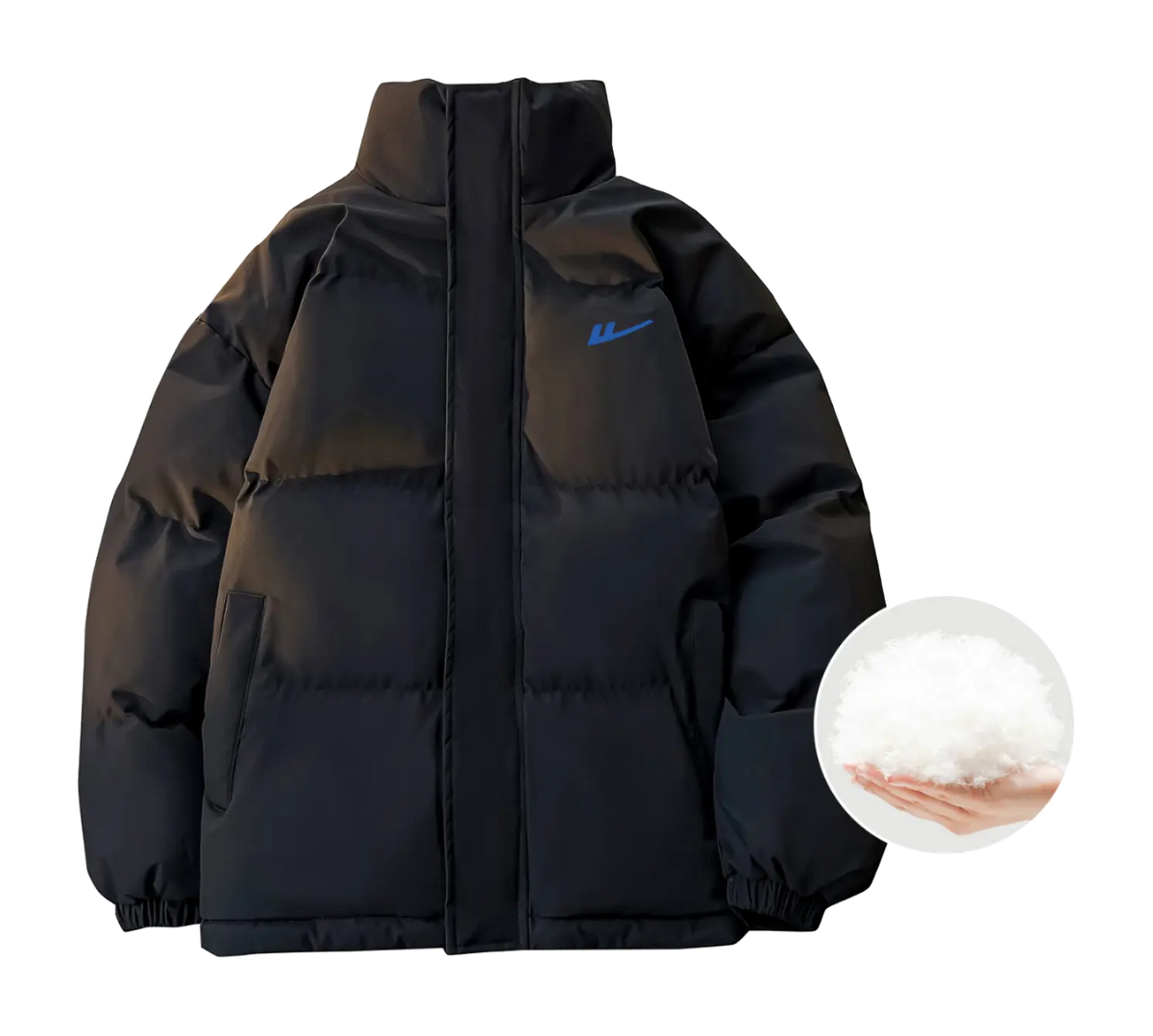 WARRIOR Puffer Jackets Unisex Stand Collar Thickened  vjsneaker.com