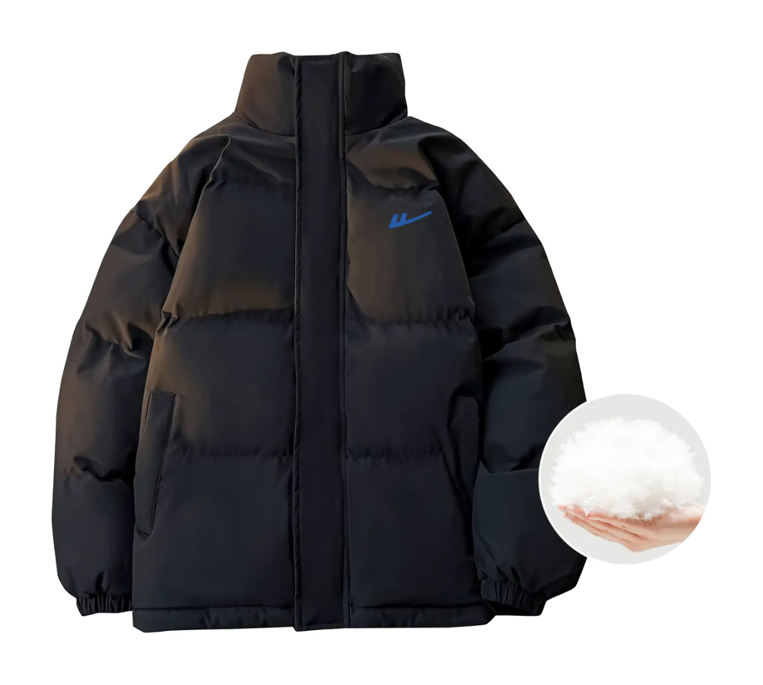 WARRIOR Puffer Jackets Unisex Stand Collar Thickened  vjsneaker.com