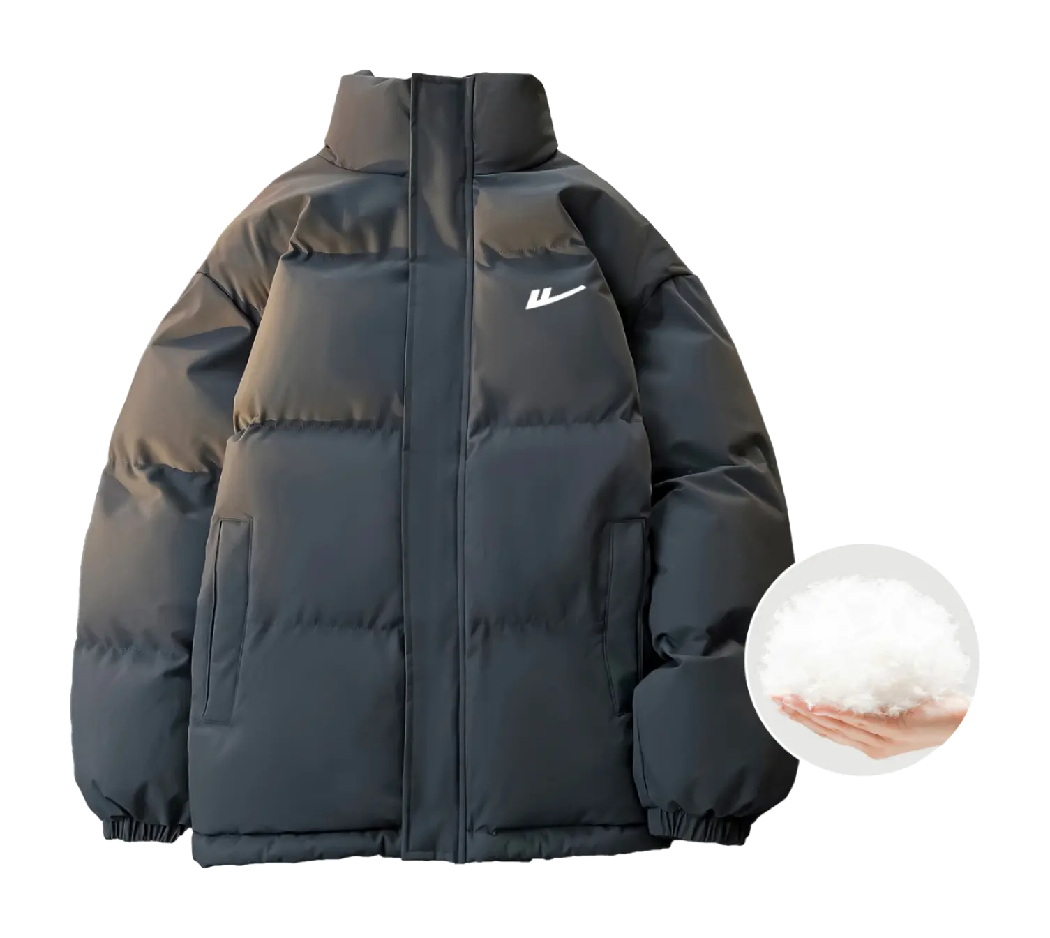 WARRIOR Puffer Jackets Unisex Stand Collar Thickened  vjsneaker.com