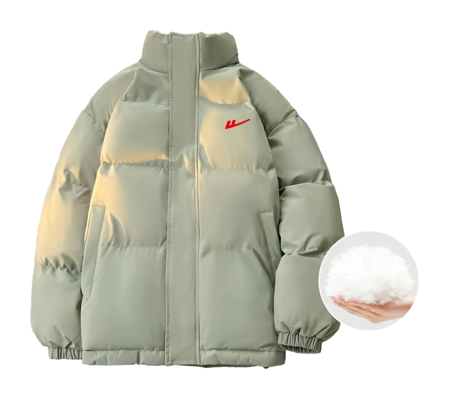 WARRIOR Puffer Jackets Unisex Stand Collar Thickened  vjsneaker.com