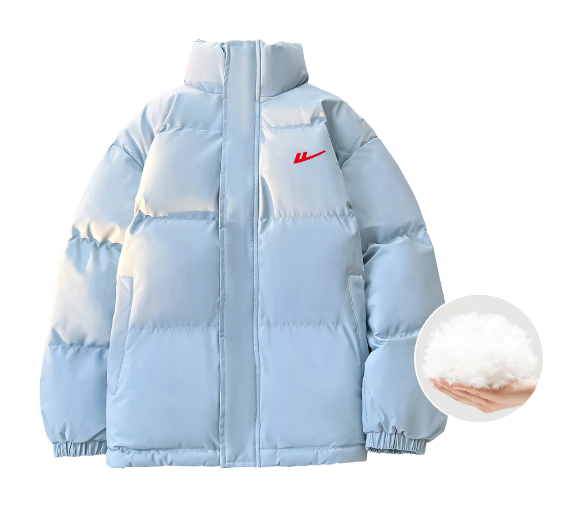 WARRIOR Puffer Jackets Unisex Stand Collar Thickened  vjsneaker.com