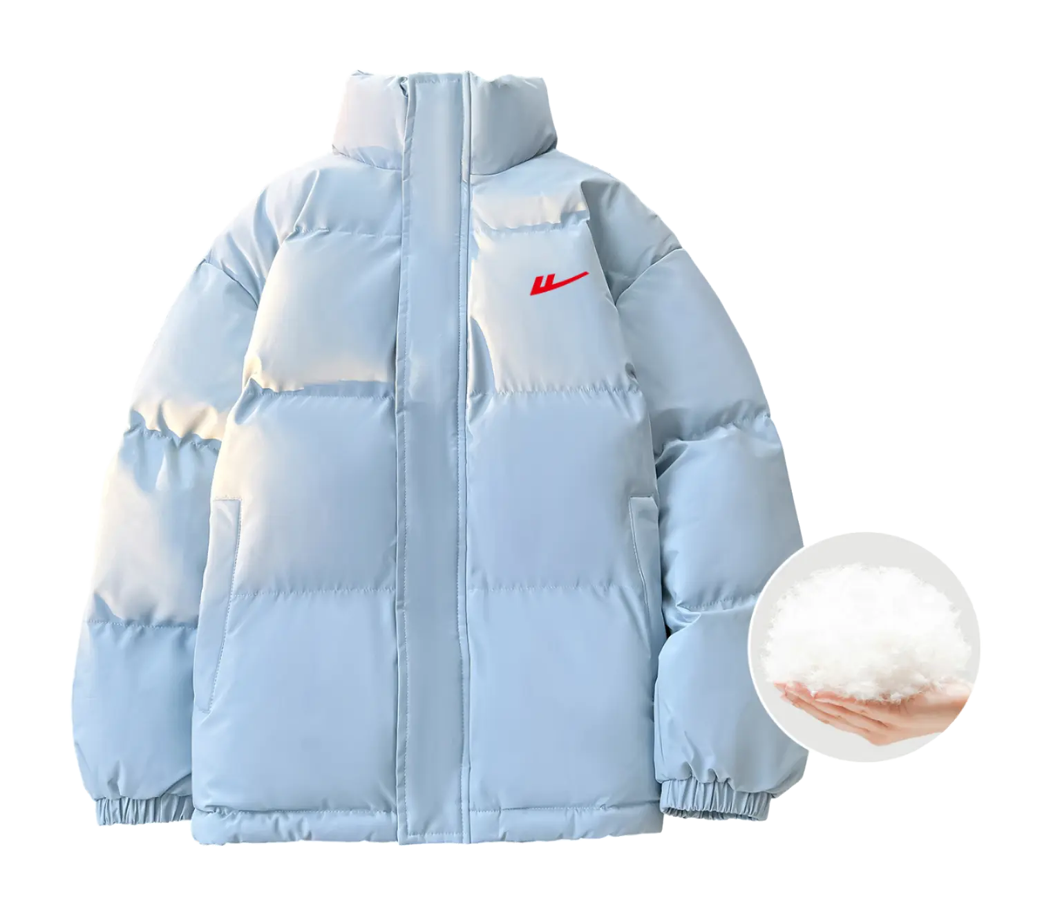 WARRIOR Puffer Jackets Unisex Stand Collar Thickened  vjsneaker.com