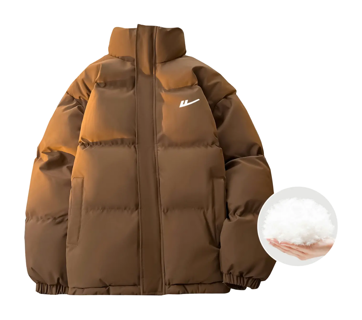 WARRIOR Puffer Jackets Unisex Stand Collar Thickened  vjsneaker.com