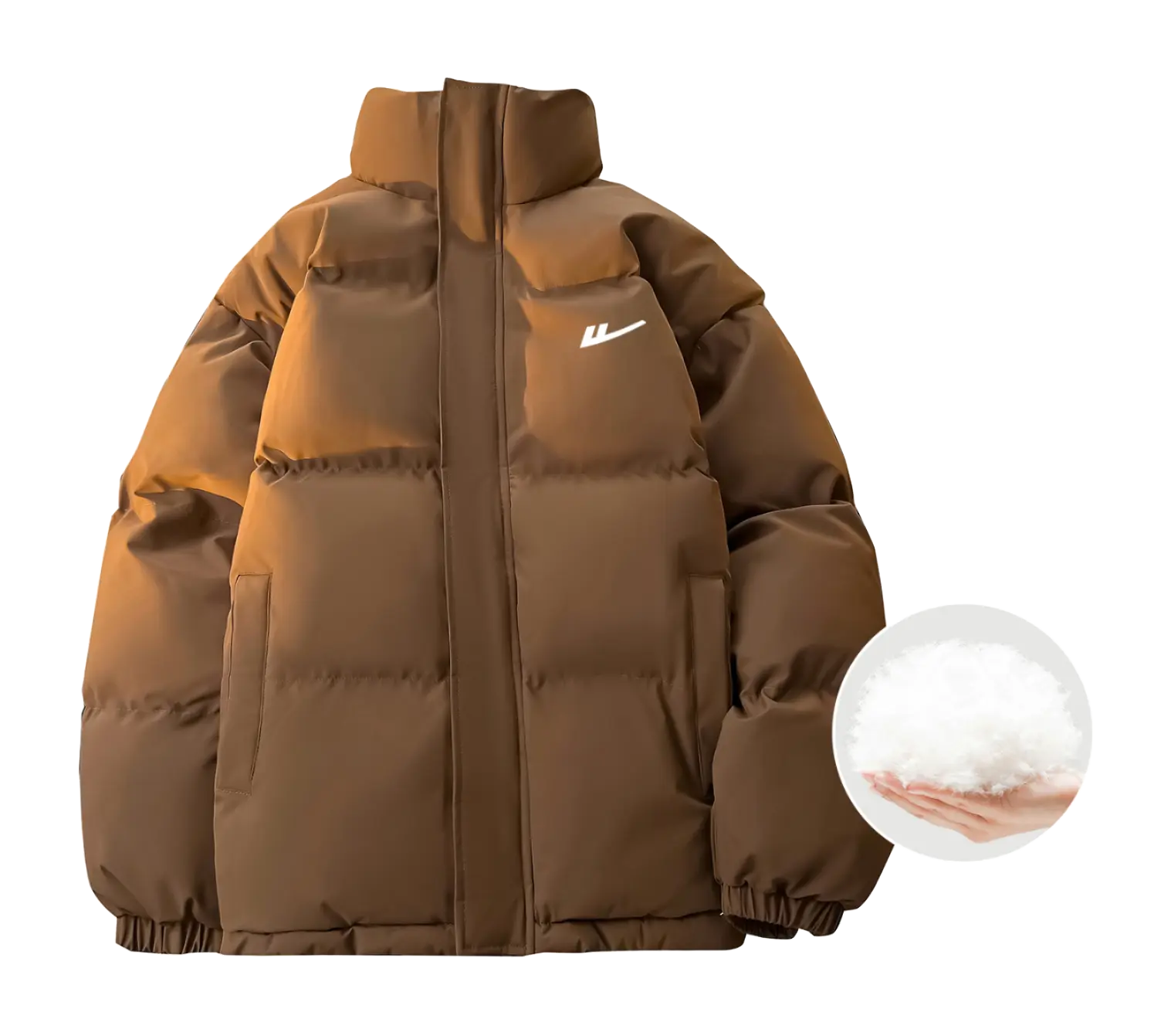 WARRIOR Puffer Jackets Unisex Stand Collar Thickened  vjsneaker.com