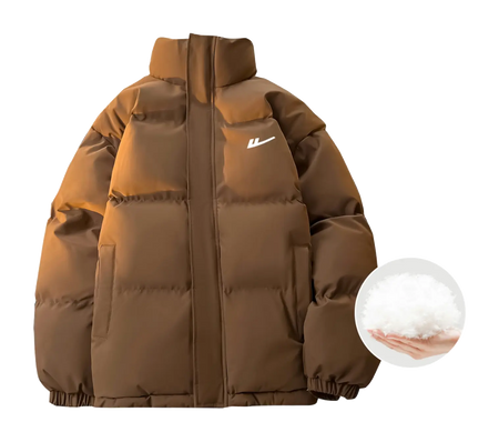 WARRIOR Puffer Jackets Unisex Stand Collar Thickened  vjsneaker.com