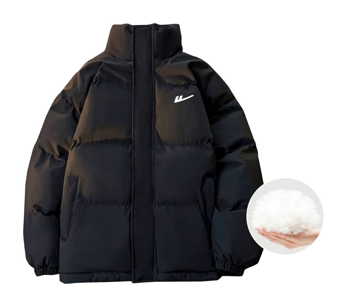 WARRIOR Puffer Jackets Unisex Stand Collar Thickened  vjsneaker.com