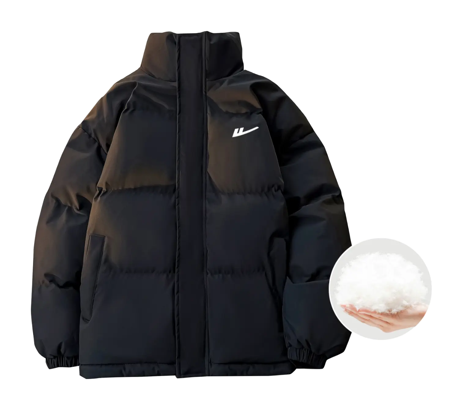 WARRIOR Puffer Jackets Unisex Stand Collar Thickened  vjsneaker.com