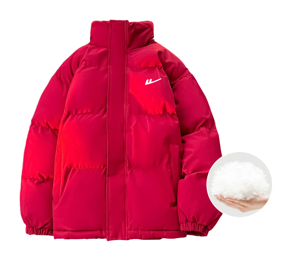 WARRIOR Puffer Jackets Unisex Stand Collar Thickened  vjsneaker.com