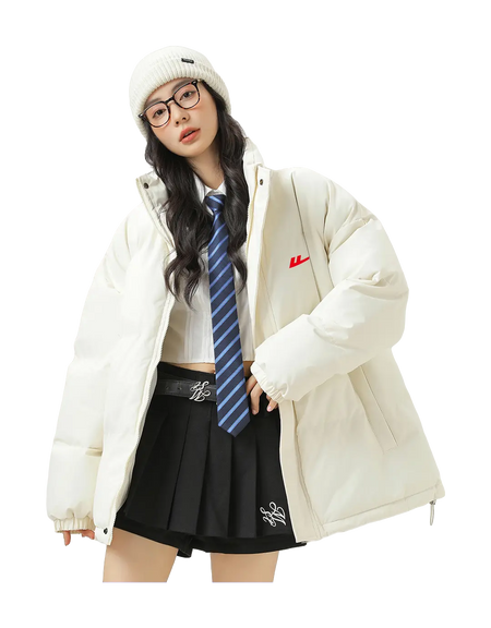 WARRIOR Puffer Jackets Unisex Stand Collar Thickened  vjsneaker.com