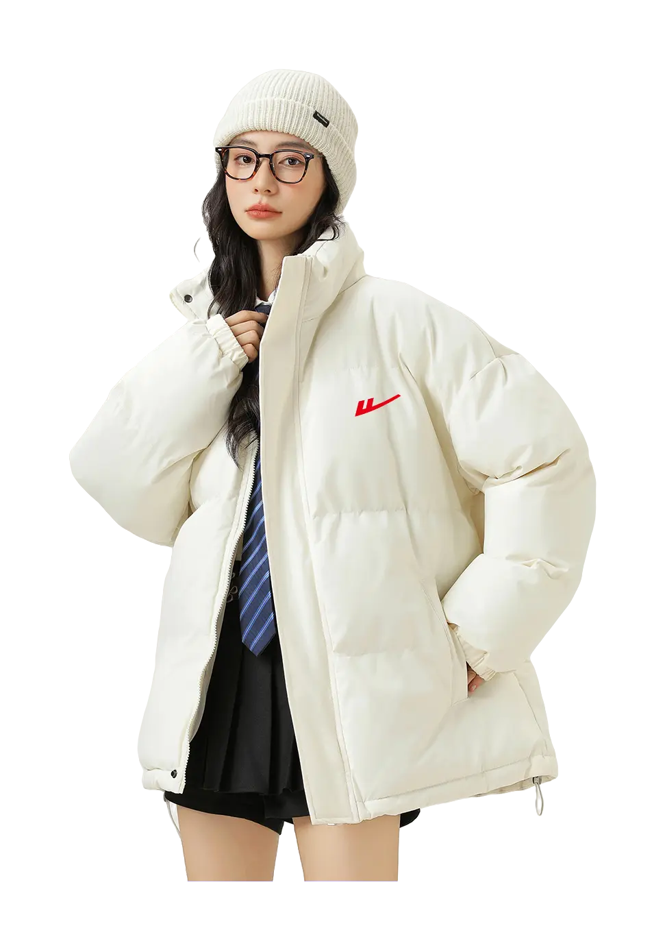 WARRIOR Puffer Jackets Unisex Stand Collar Thickened  vjsneaker.com