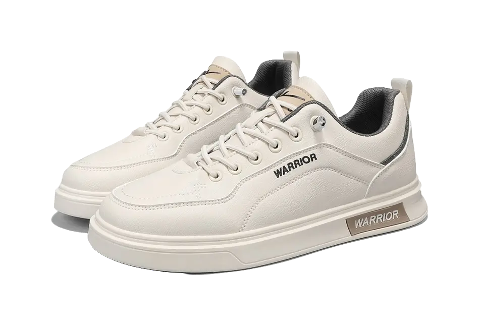 WARRIOR Skateboard Shoes Men's Low top White/Beige/Black Brown 