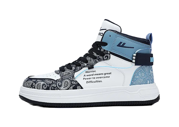 WARRIOR Skateboard Shoes Unisex High top Dark Blue/Light Blue 