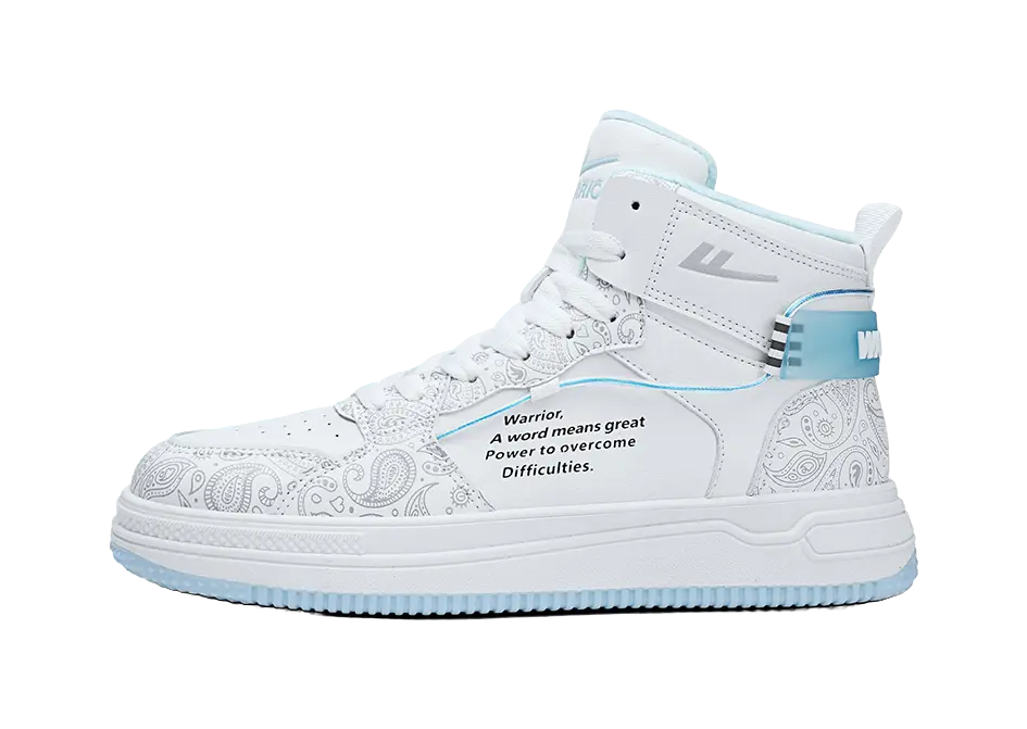 WARRIOR Skateboard Shoes Unisex High top Dark Blue/Light Blue 