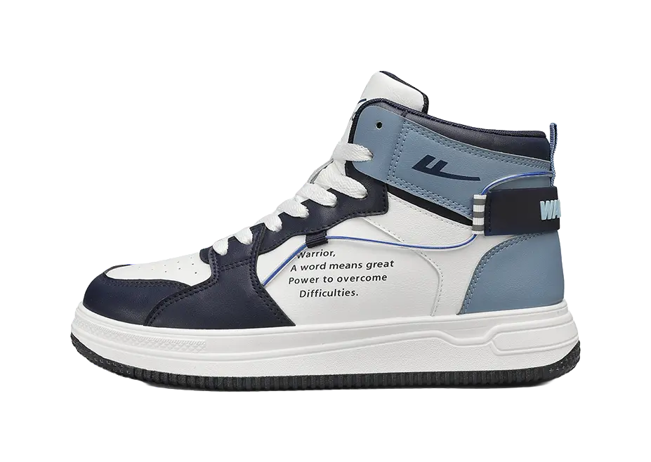 WARRIOR Skateboard Shoes Unisex High top Dark Blue/Light Blue 