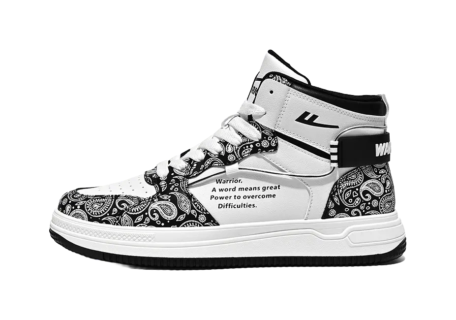 WARRIOR Skateboard Shoes Unisex High top Dark Blue/Light Blue 