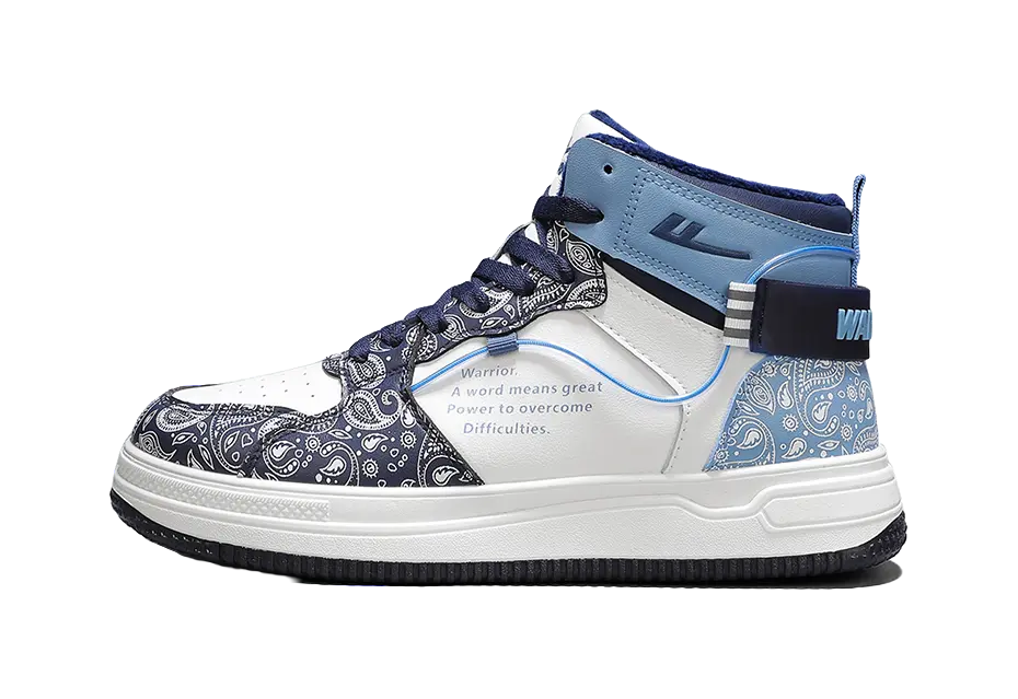 WARRIOR Skateboard Shoes Unisex High top Gray/Blue 