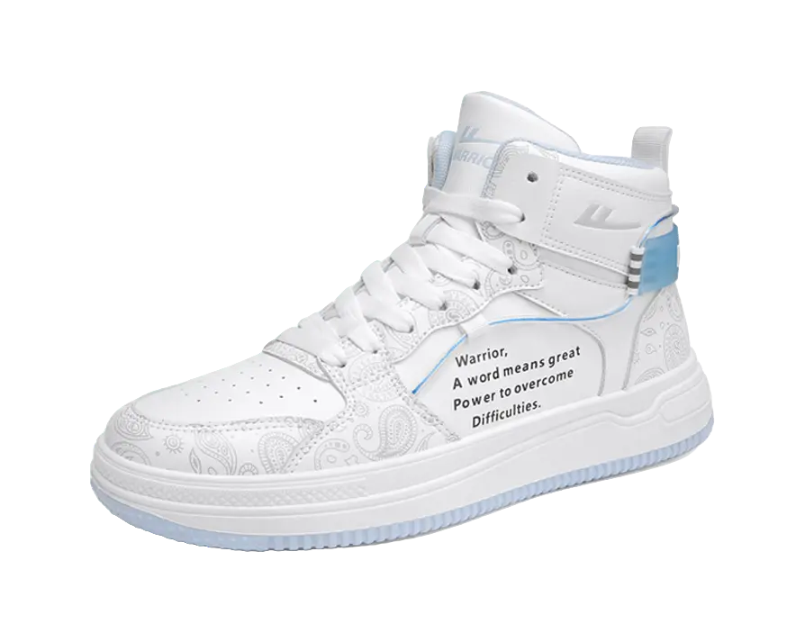 WARRIOR Skateboard Shoes Unisex High top Gray/Blue 