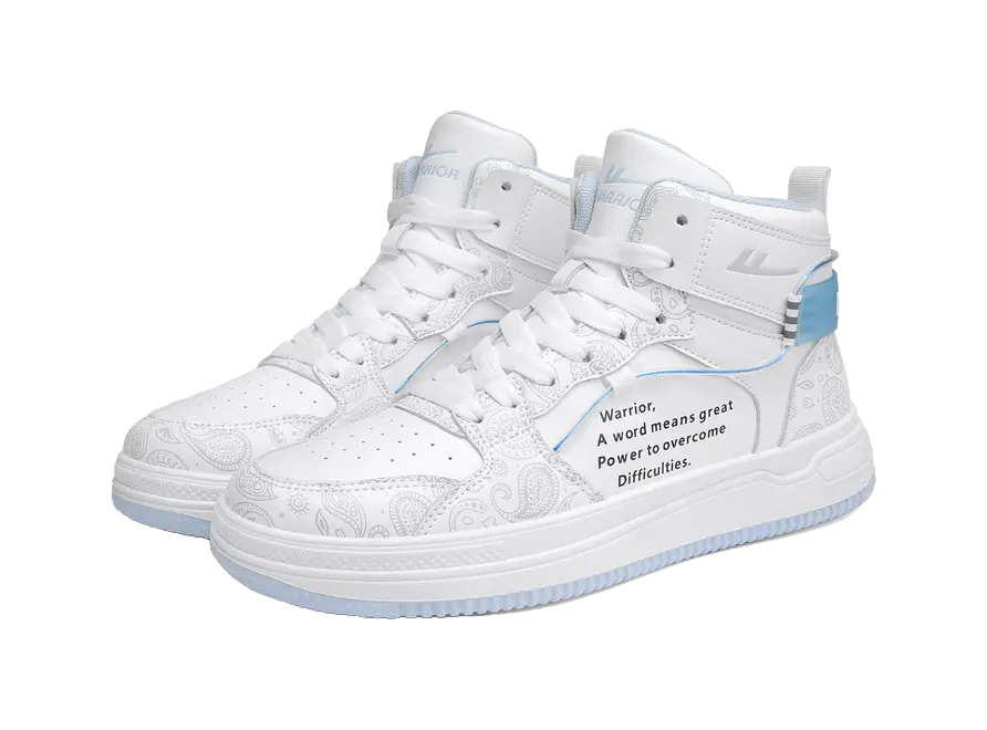 WARRIOR Skateboard Shoes Unisex High top Gray/Blue 