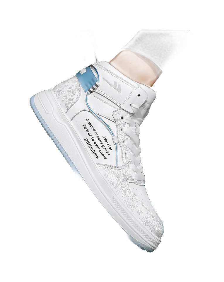 WARRIOR Skateboard Shoes Unisex High top Gray/Blue 