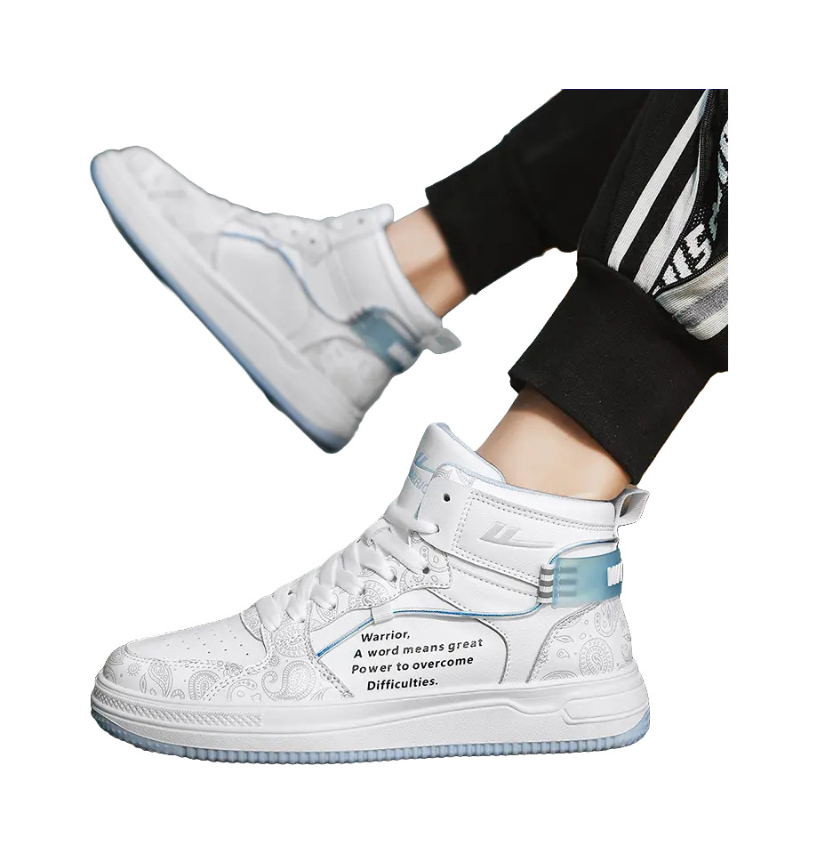 WARRIOR Skateboard Shoes Unisex High top Gray/Blue 