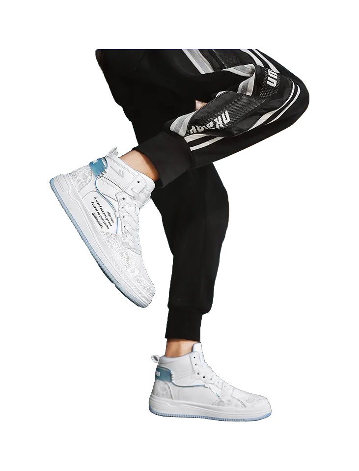 WARRIOR Skateboard Shoes Unisex High top Gray/Blue 