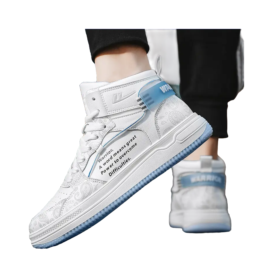 WARRIOR Skateboard Shoes Unisex High top Gray/Blue 