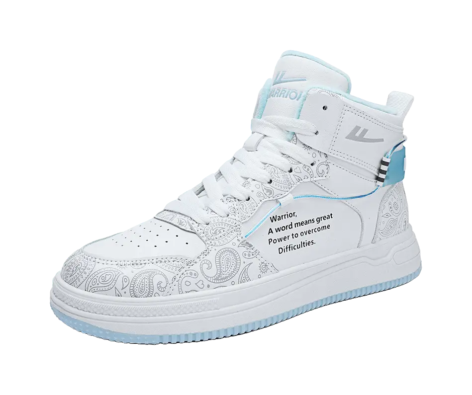 WARRIOR Skateboard Shoes Unisex High top Gray/Blue 