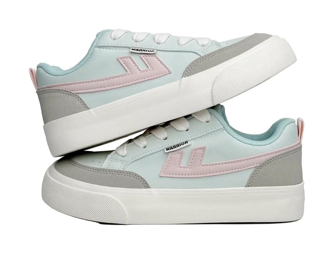 WARRIOR Skateboard Shoes Women's Low top Blue Gray Pink 