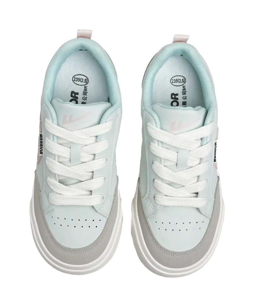 WARRIOR Skateboard Shoes Women's Low top Blue Gray Pink 