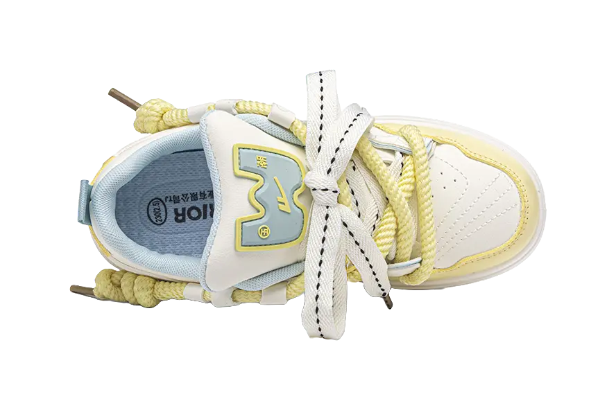 Warrior Abrasion Resistant Breathable Height Increasing Low top Skateboard Shoes Women's Beige Blue Yellow 