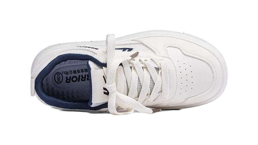 Warrior Abrasion Resistant Breathable Low Top Skateboard Shoes Unisex Beige Dark Blue 