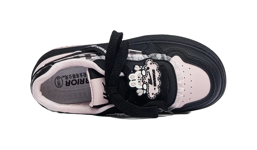 Warrior Abrasion Resistant Breathable Low top Skateboard Shoes Women's Black Pink 