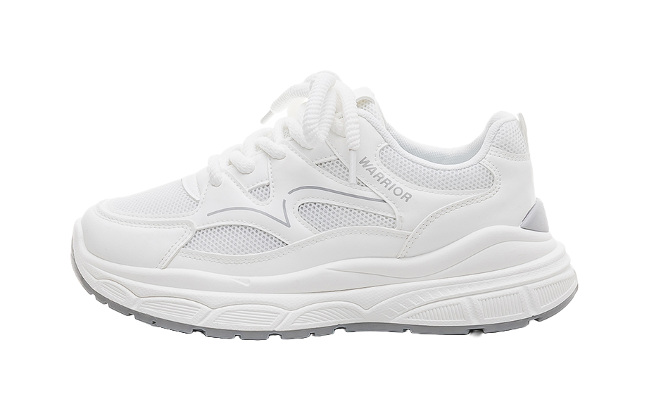Warrior Abrasion Resistant Height Increasing Low top Chunky Sneakers Women's White 