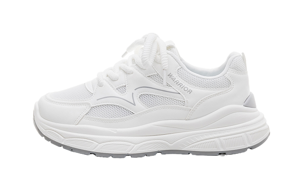 Warrior Abrasion Resistant Height Increasing Low top Chunky Sneakers Women's White 