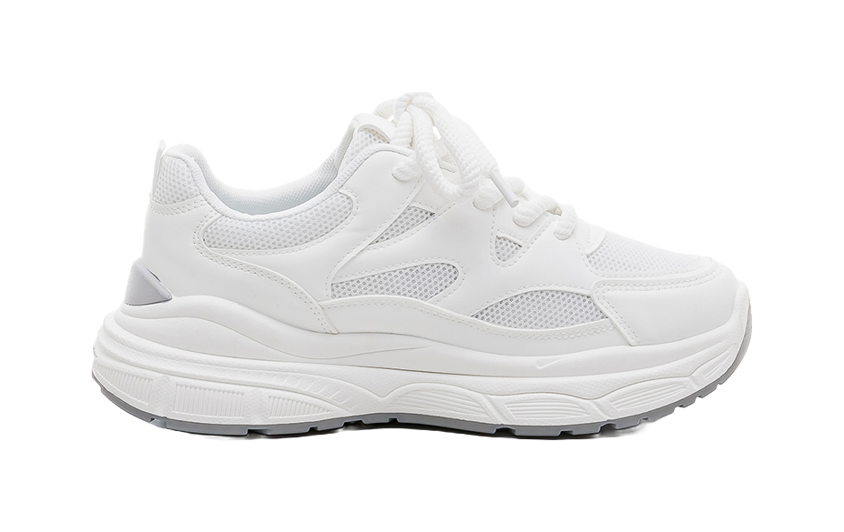 Warrior Abrasion Resistant Height Increasing Low top Chunky Sneakers Women's White 