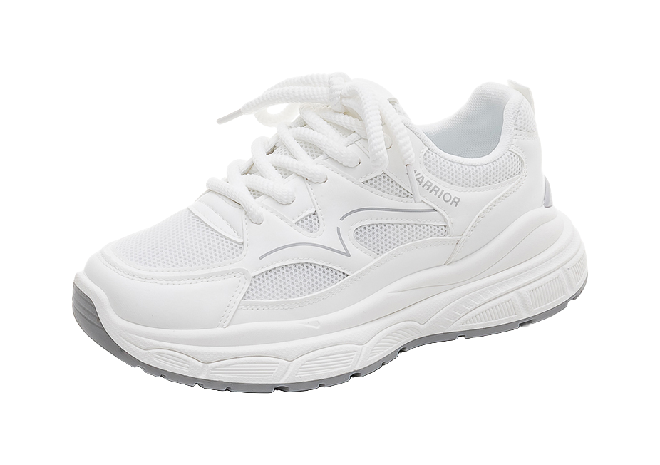 Warrior Abrasion Resistant Height Increasing Low top Chunky Sneakers Women's White 