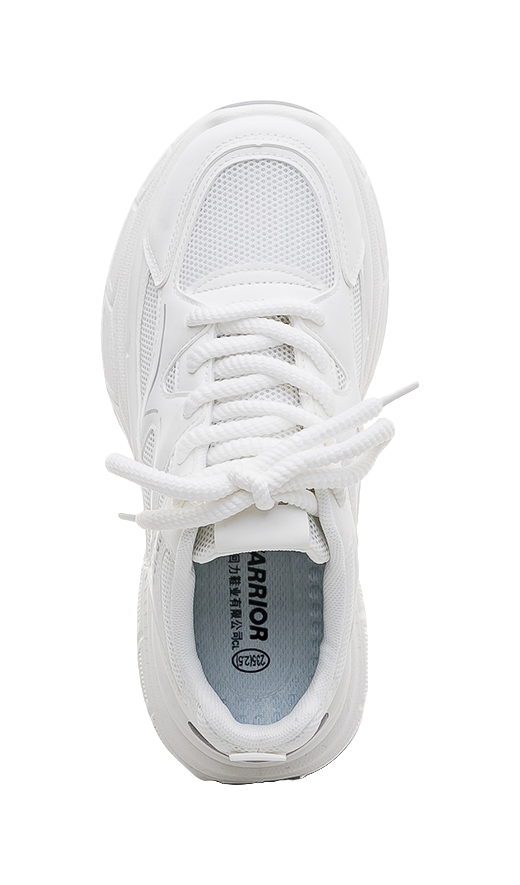 Warrior Abrasion Resistant Height Increasing Low top Chunky Sneakers Women's White 