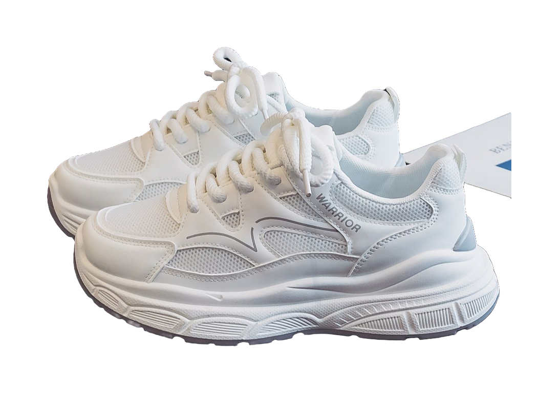 Warrior Abrasion Resistant Height Increasing Low top Chunky Sneakers Women's White 