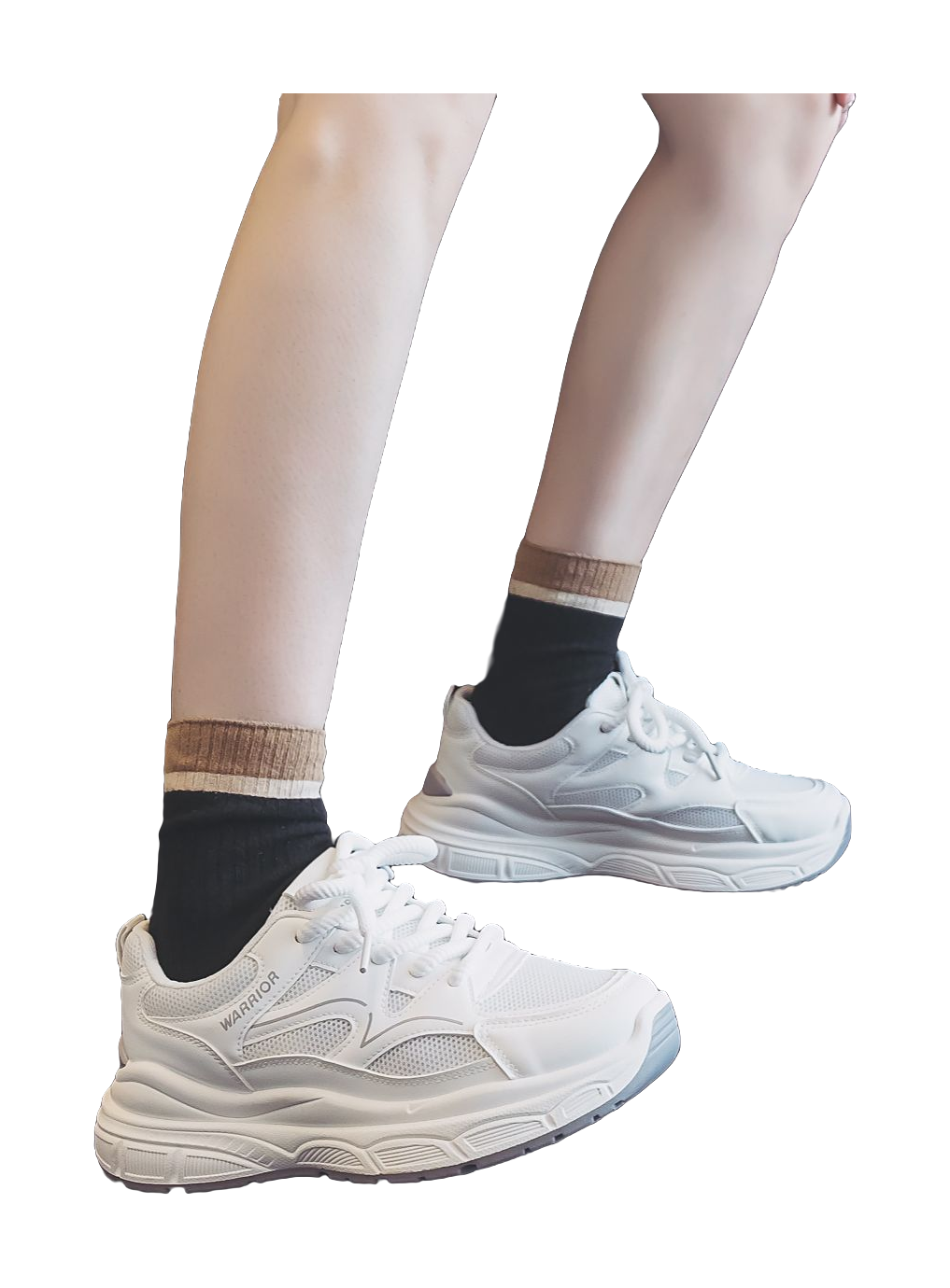 Warrior Abrasion Resistant Height Increasing Low top Chunky Sneakers Women's White 