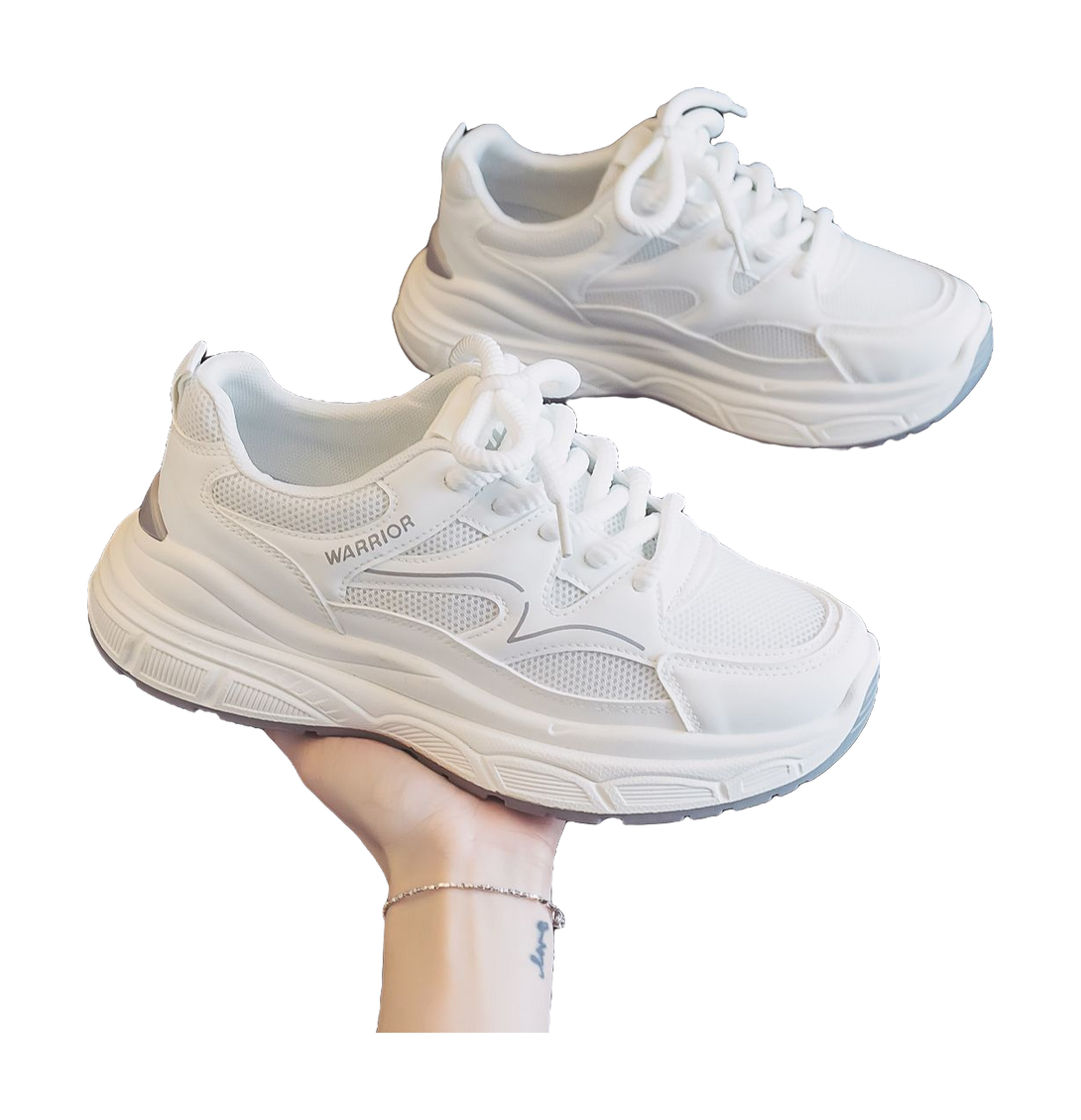 Warrior Abrasion Resistant Height Increasing Low top Chunky Sneakers Women's White 
