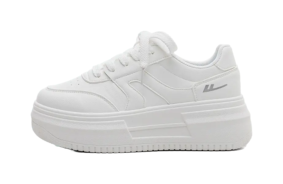 Warrior Abrasion Resistant Height Increasing Low top Skateboard Shoes Women's White 