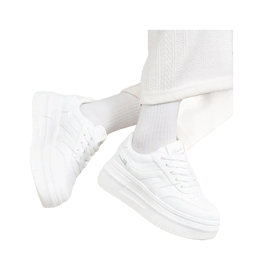 Warrior Abrasion Resistant Height Increasing Low top Skateboard Shoes Women's White 