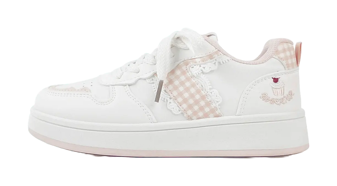 Warrior Abrasion Resistant Lightweight Height Increasing Low Top Skateboard Shoes Women's White Pink 