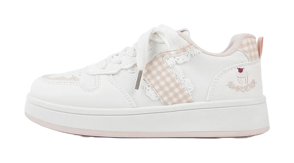 Warrior Abrasion Resistant Lightweight Height Increasing Low Top Skateboard Shoes Women's White Pink 