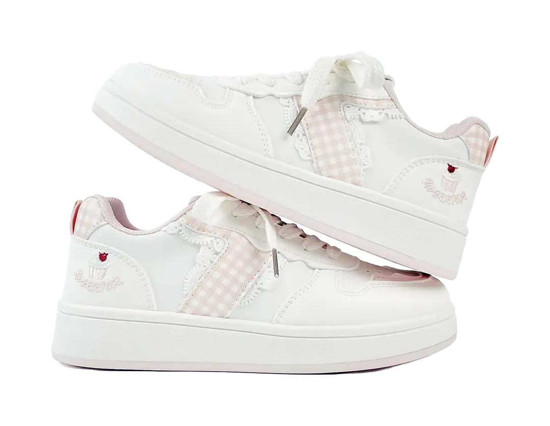 Warrior Abrasion Resistant Lightweight Height Increasing Low Top Skateboard Shoes Women's White Pink 