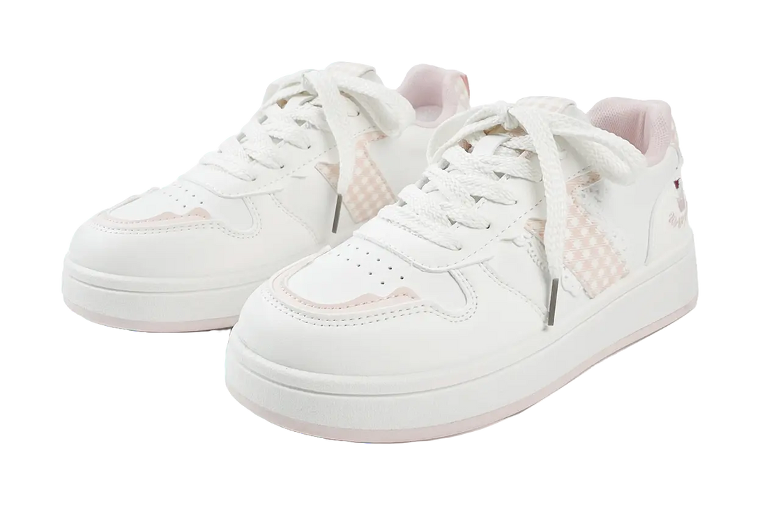 Warrior Abrasion Resistant Lightweight Height Increasing Low Top Skateboard Shoes Women's White Pink 