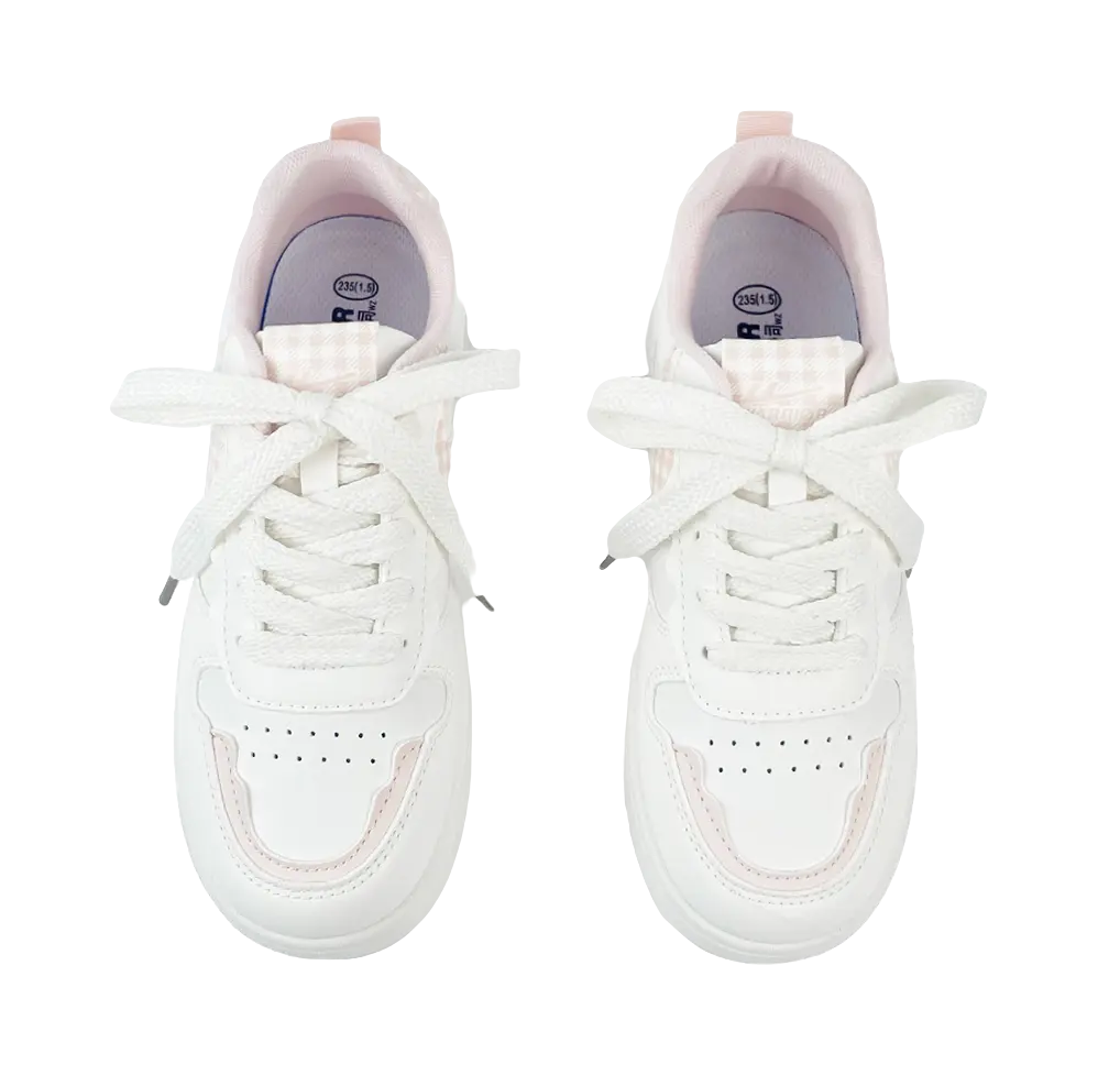 Warrior Abrasion Resistant Lightweight Height Increasing Low Top Skateboard Shoes Women's White Pink 