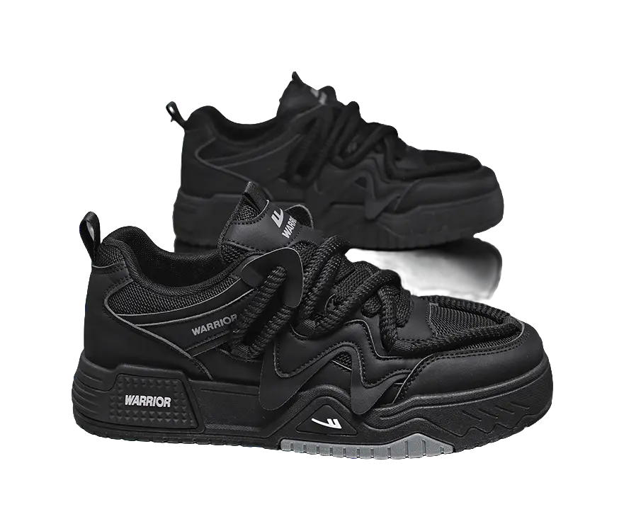 Warrior Abrasion Resistant Lightweight Height Increasing Low top Skateboard Shoes Unisex 