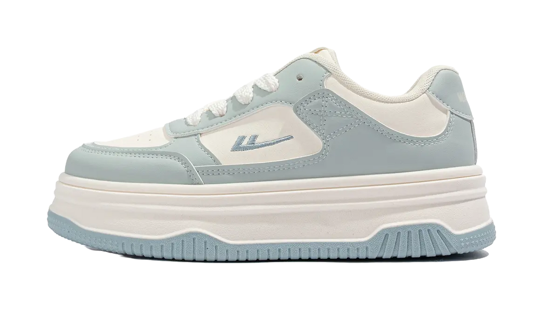 Warrior Abrasion Resistant, Lightweight, And Breathable Low Top Skateboard Shoes Women's Light Blue Beige 