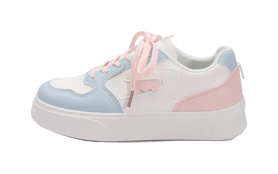 Warrior Abrasion Resistant, Lightweight, And Breathable Low top Skateboard Shoes Women's White Blue Pink 